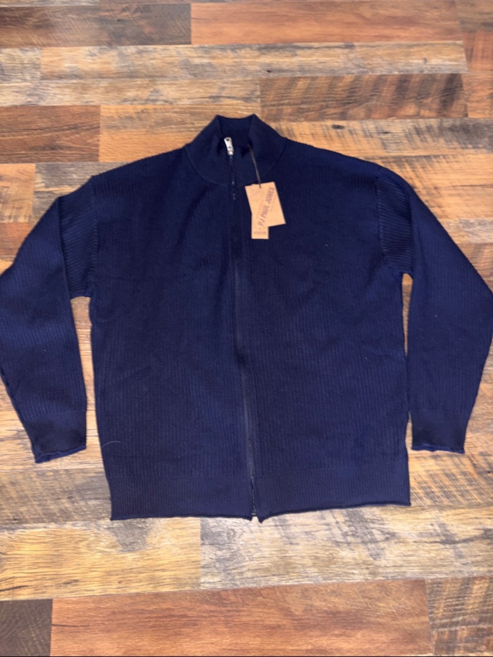 PJ Paul Jones‎ Men's Navy Full-Zip Knit Sweater